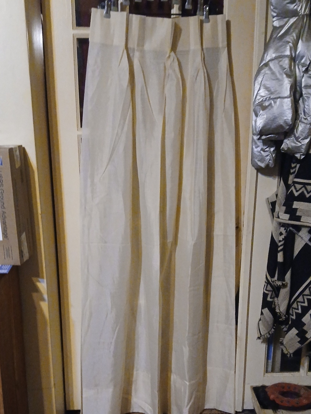 Home Collection Cream Pleated Curtain Panels